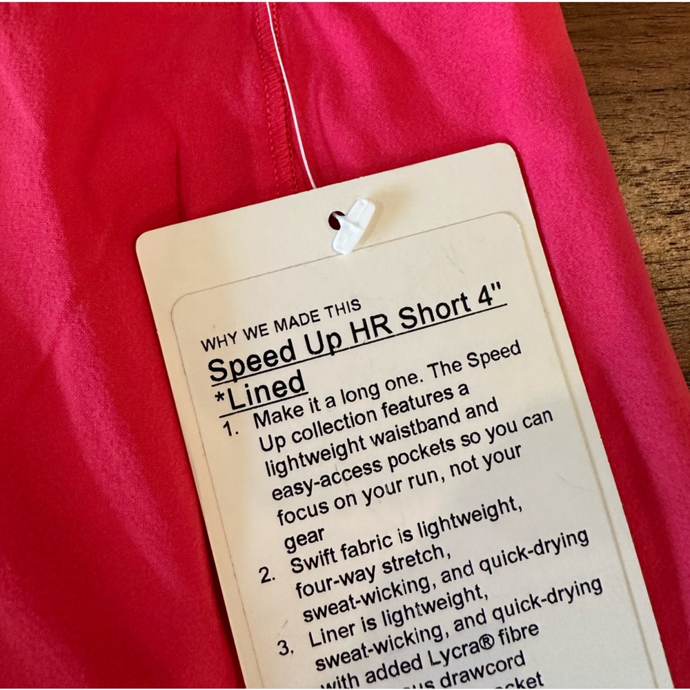 NWT lululemon speed up lip gloss shorts - Picture 5 of 5